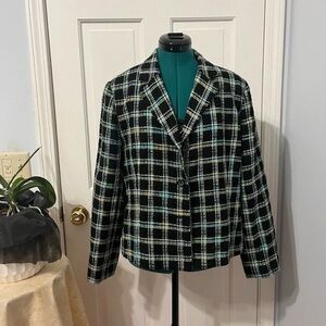 Requirements Black and White Checkered Blazer
